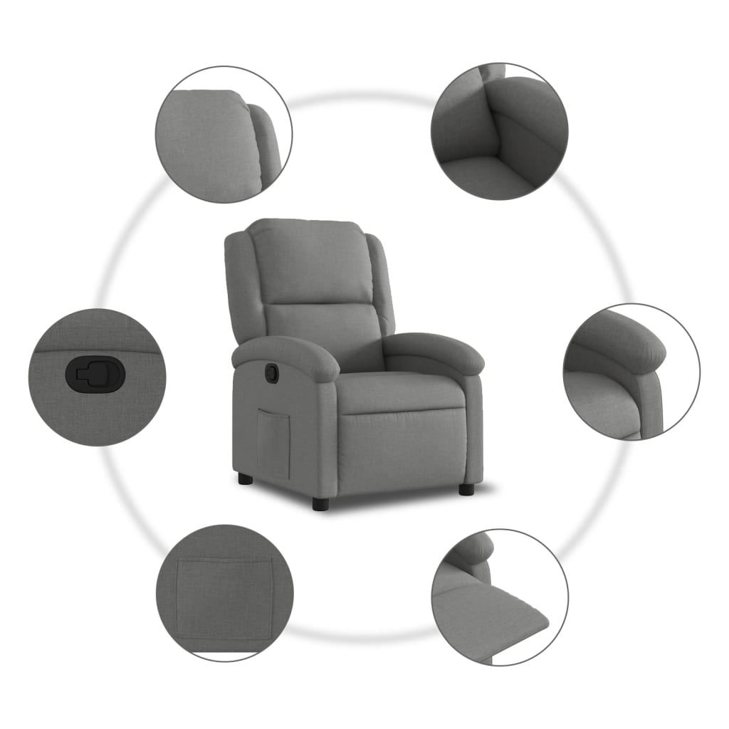 sötétszürke szövet relaxfotel