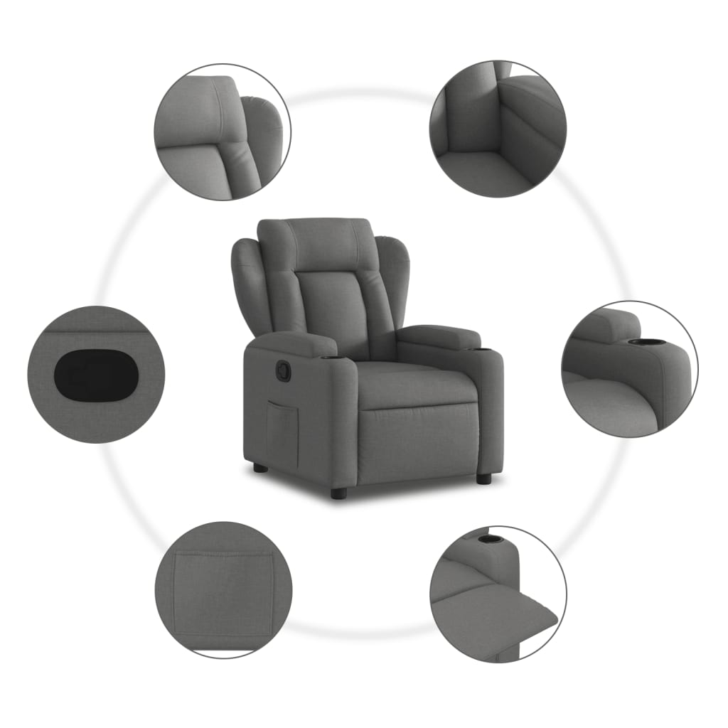 sötétszürke szövet relaxfotel