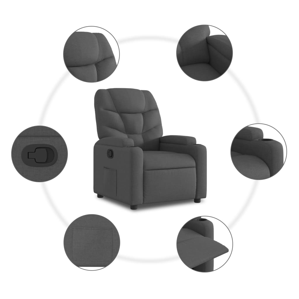 sötétszürke szövet relaxfotel