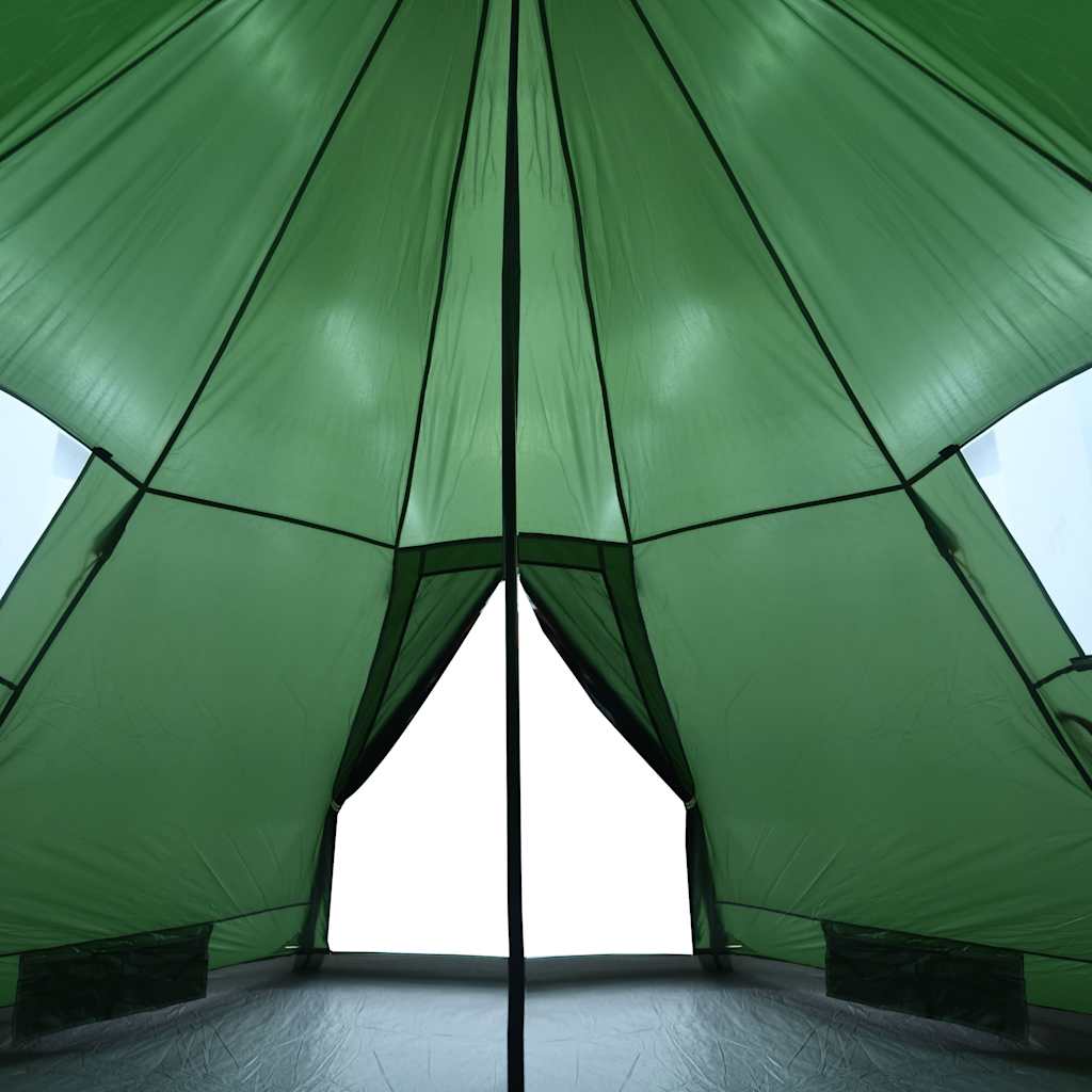 4 személyes zöld vízálló tipi kempingsátor