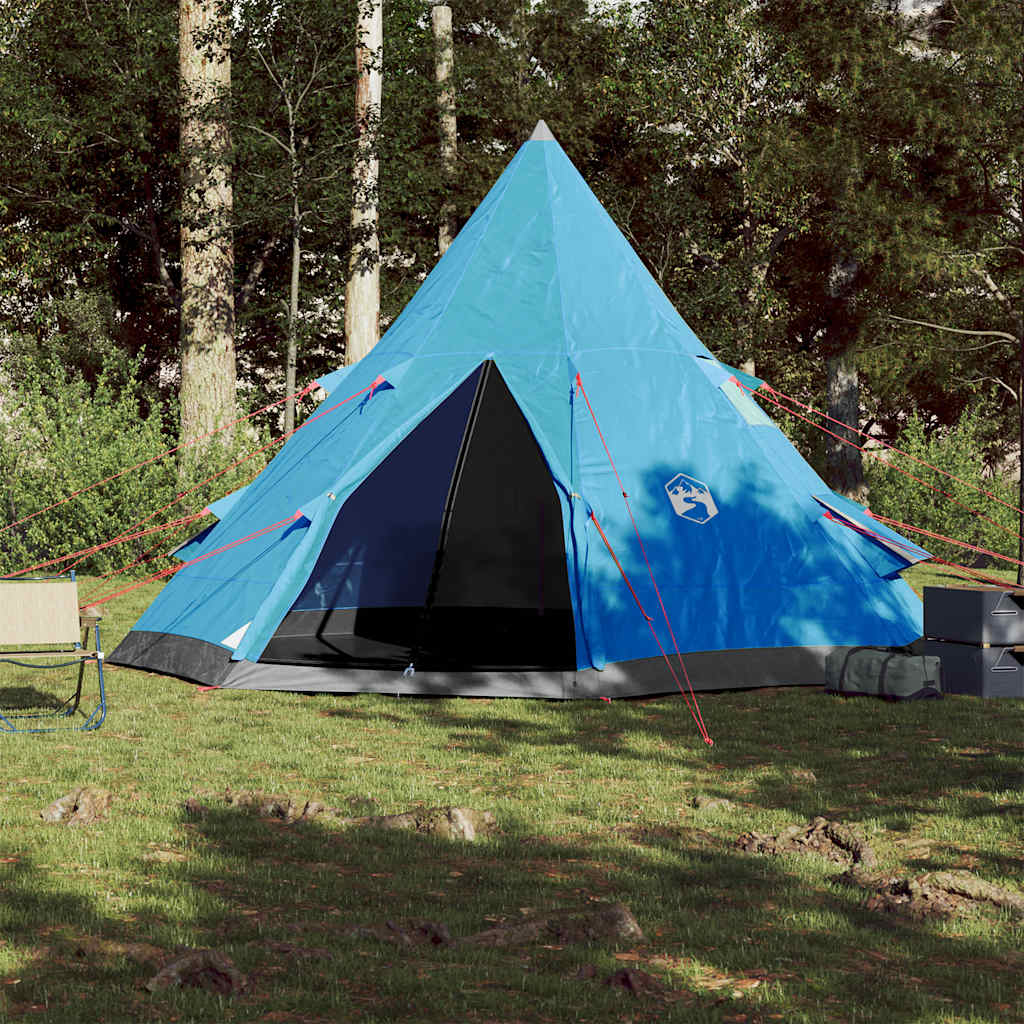 4 személyes kék vízálló tipi kempingsátor