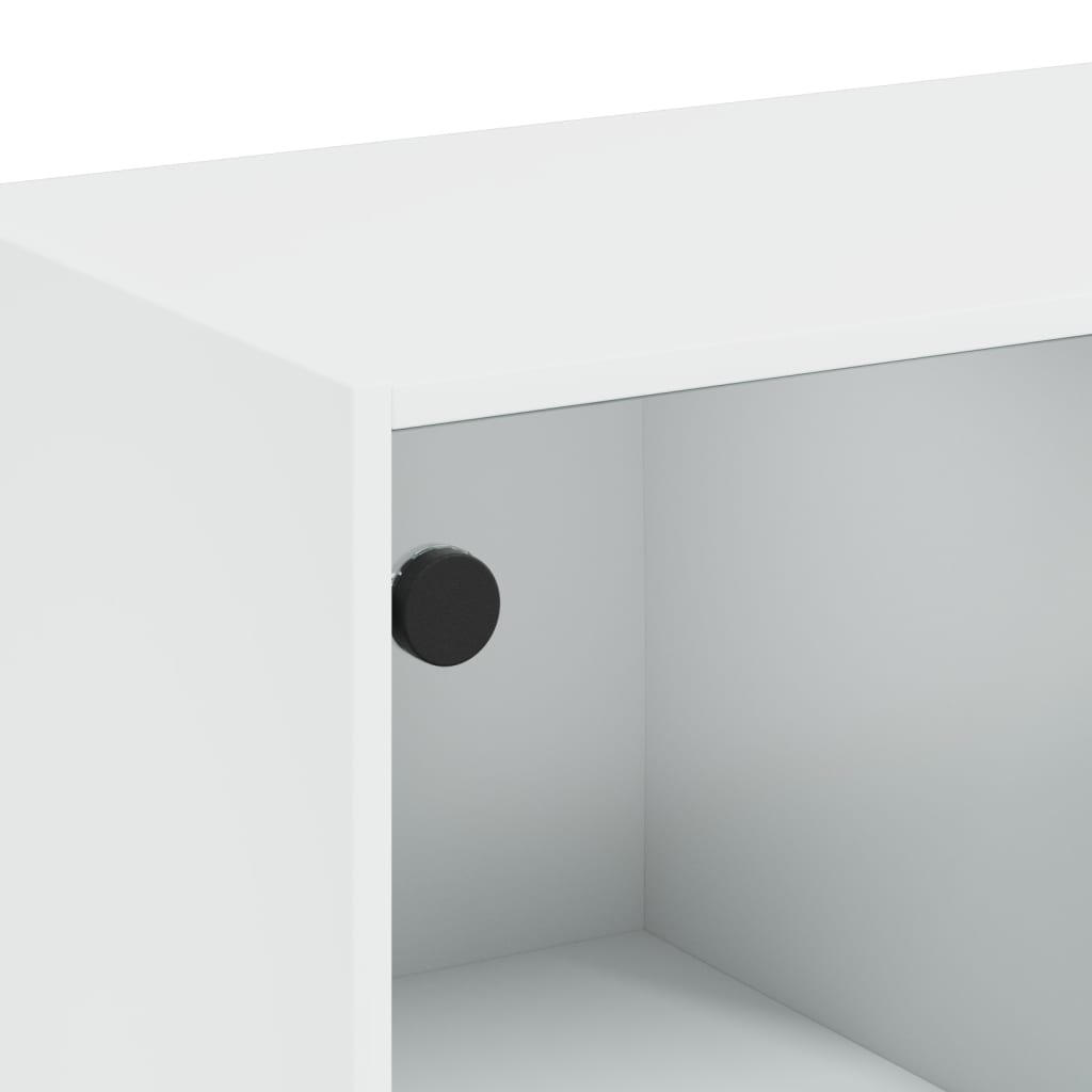 fehér dohányzóasztal üvegajtókkal 102 x 50 x 42 cm