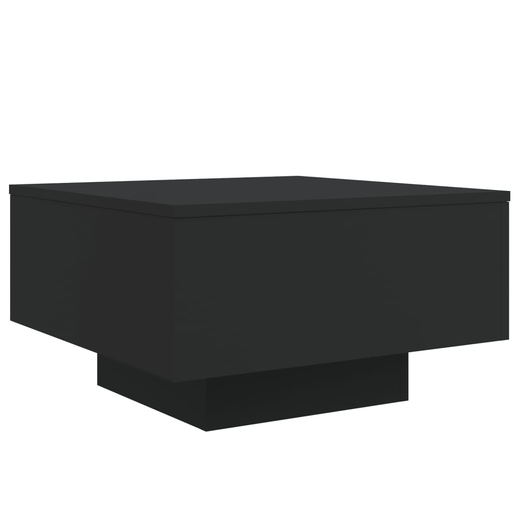 fekete dohányzóasztal LED-lámpákkal 55 x 55 x 31 cm