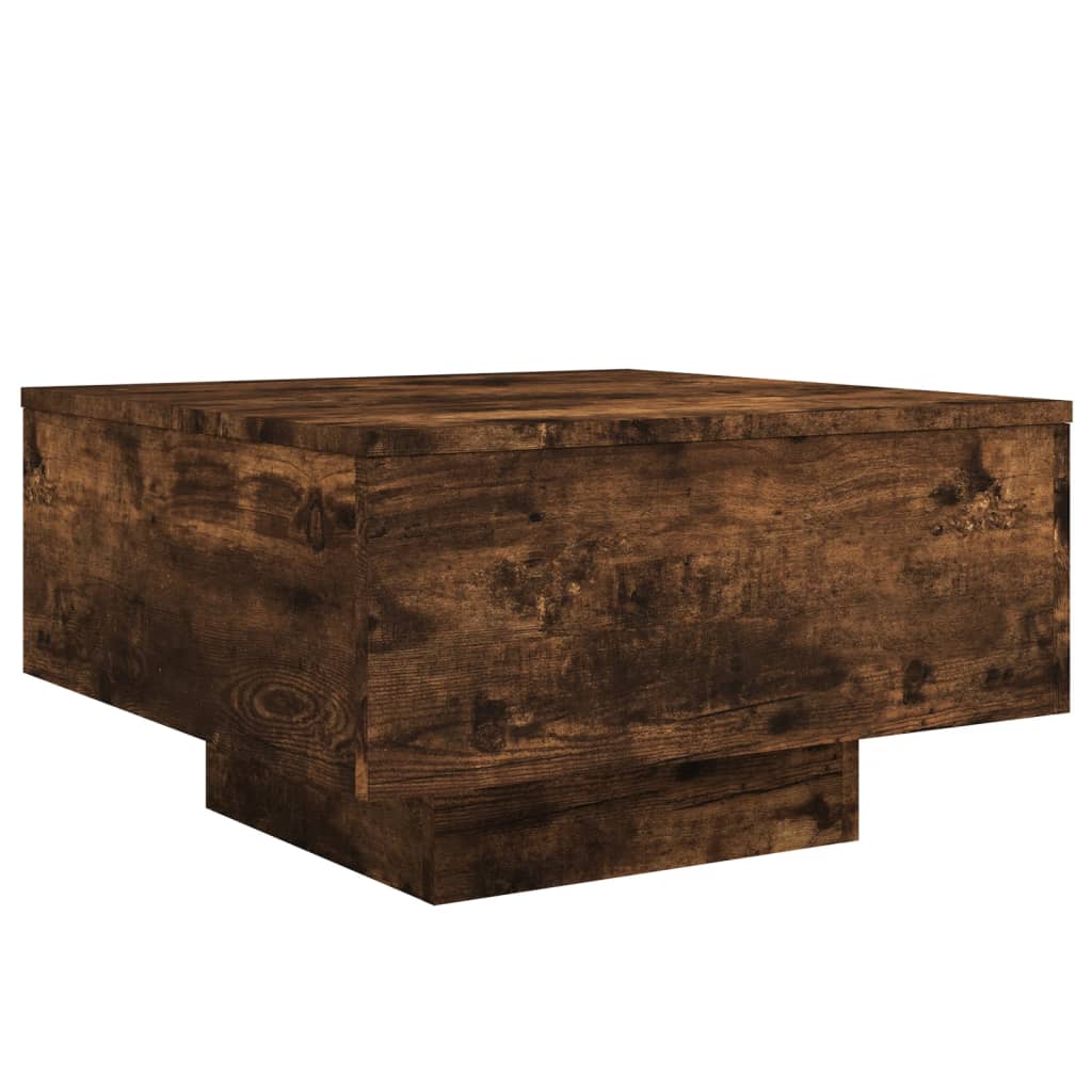 füstös tölgy színű dohányzóasztal LED-lámpákkal 55 x 55 x 31 cm