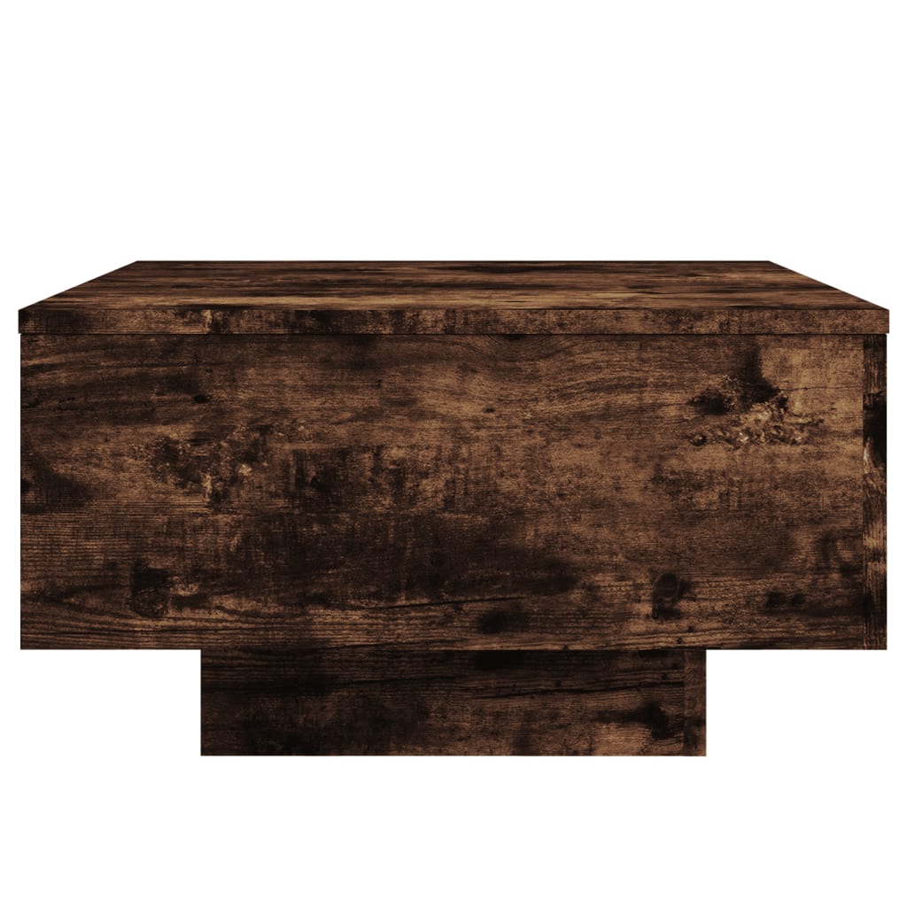 füstös tölgy színű dohányzóasztal LED-lámpákkal 55 x 55 x 31 cm