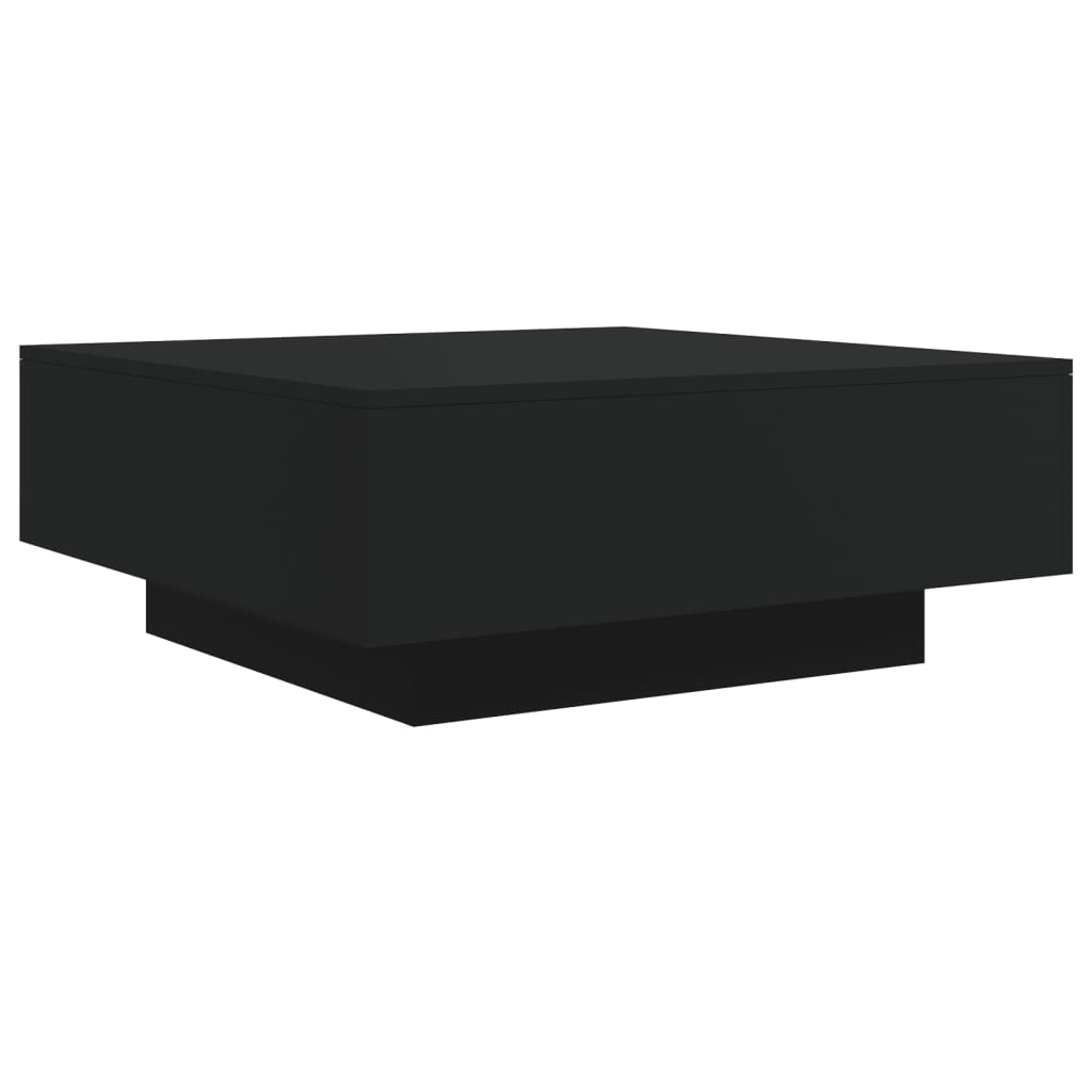 fekete szerelt fa dohányzóasztal 80 x 80 x 31 cm
