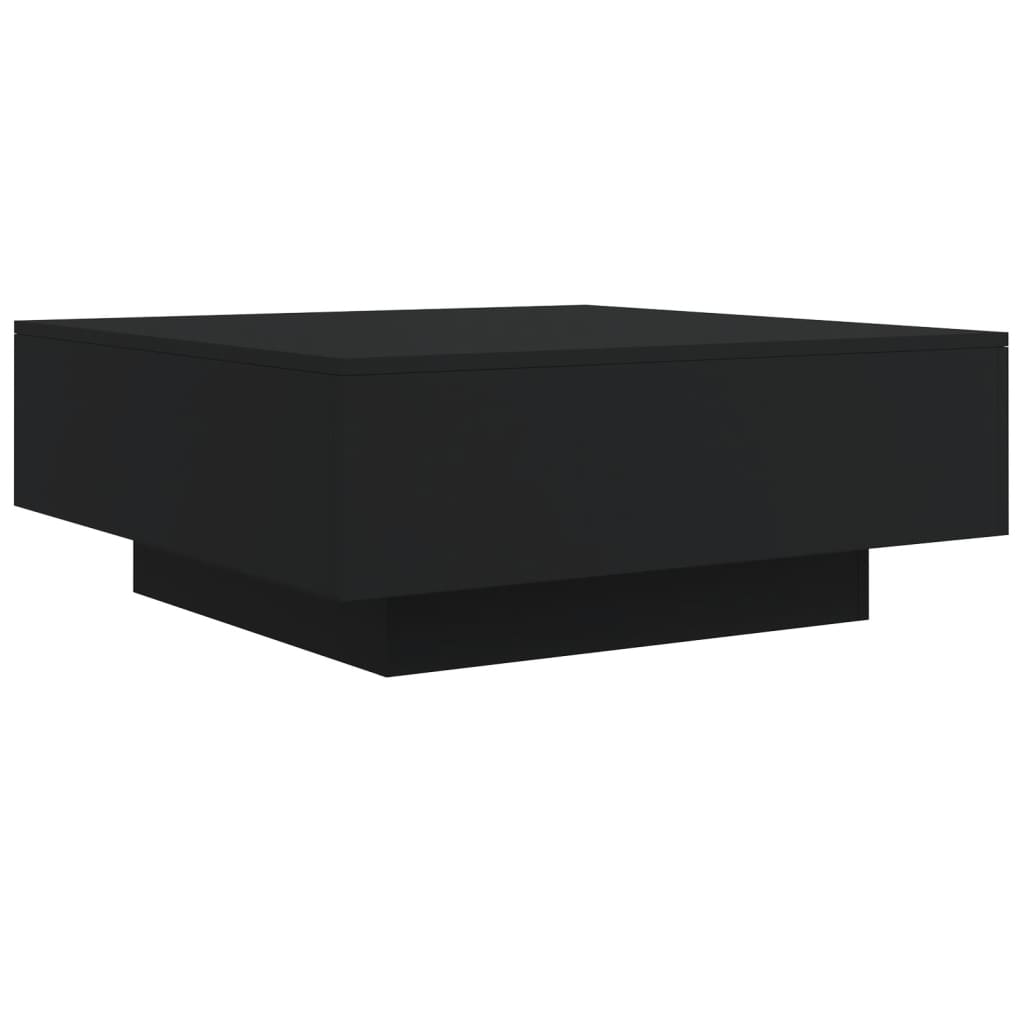 fekete szerelt fa dohányzóasztal 80 x 80 x 31 cm