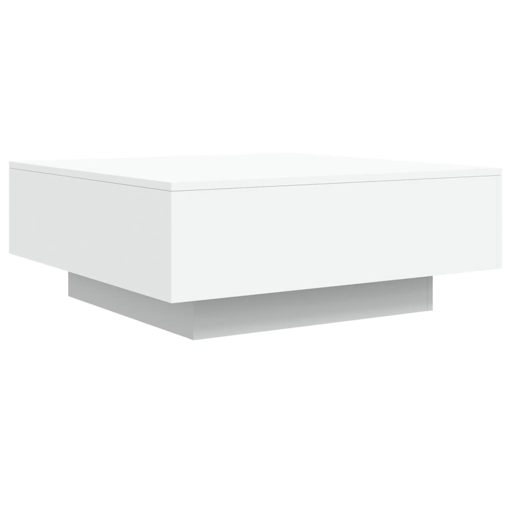 fehér dohányzóasztal LED-lámpákkal 80 x 80 x 31 cm