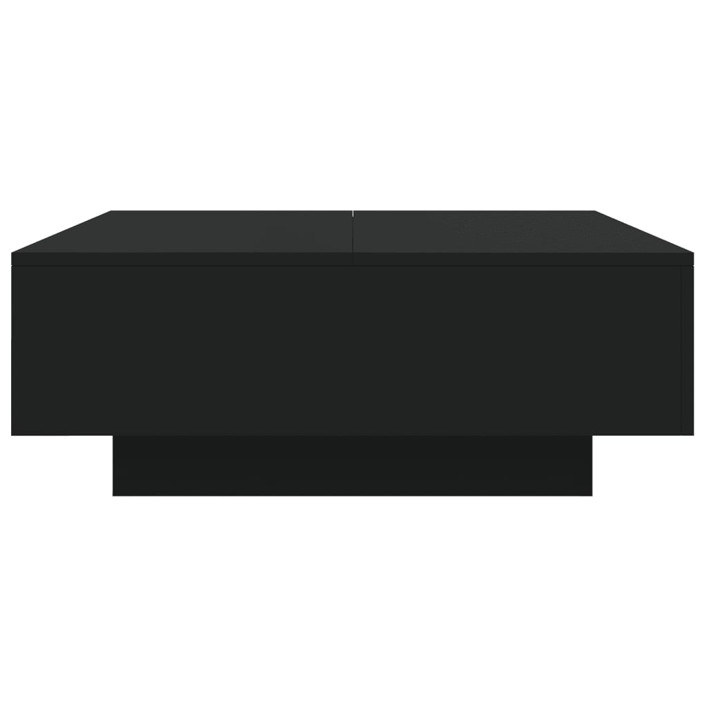 fekete dohányzóasztal LED-lámpákkal 80 x 80 x 31 cm