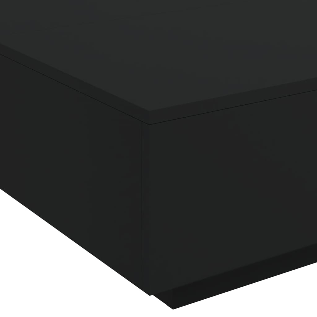 fekete dohányzóasztal LED-lámpákkal 80 x 80 x 31 cm