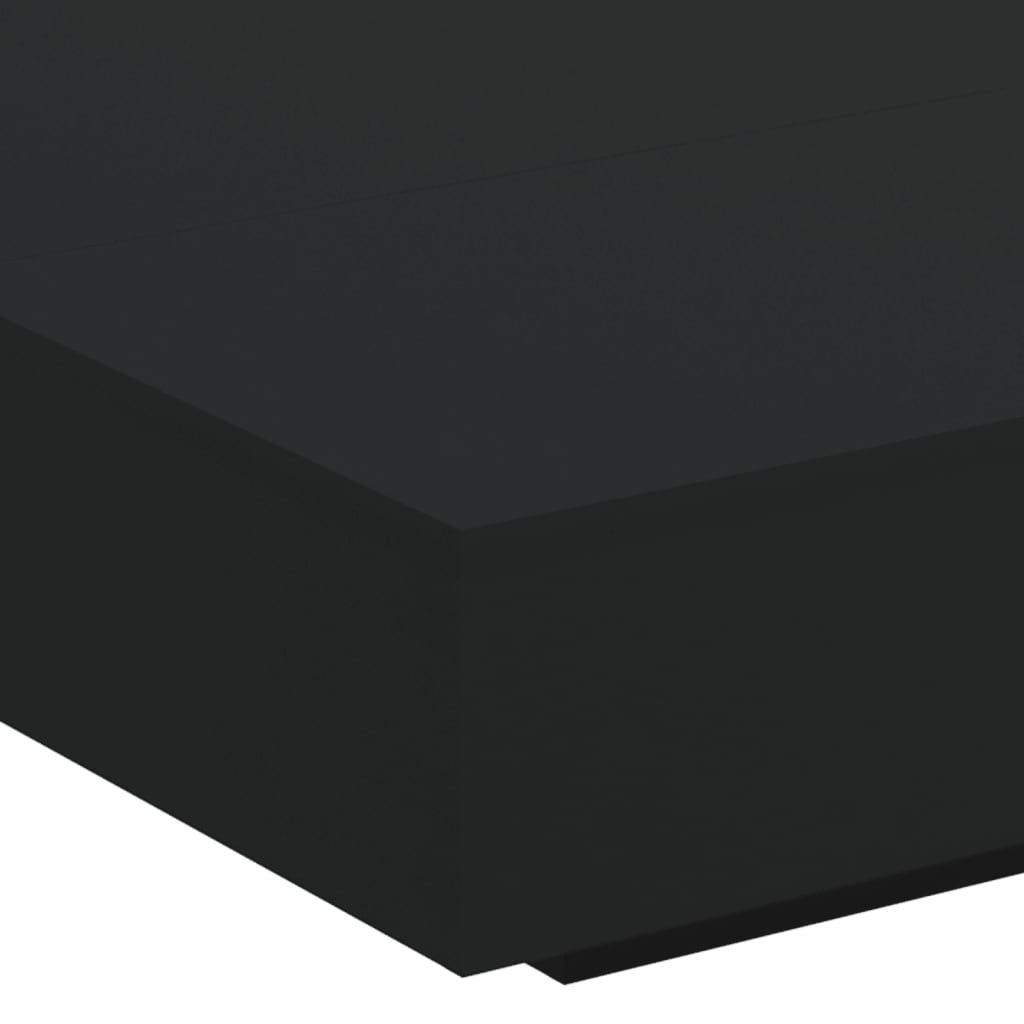 fekete dohányzóasztal LED-lámpákkal 100 x 100 x 31 cm