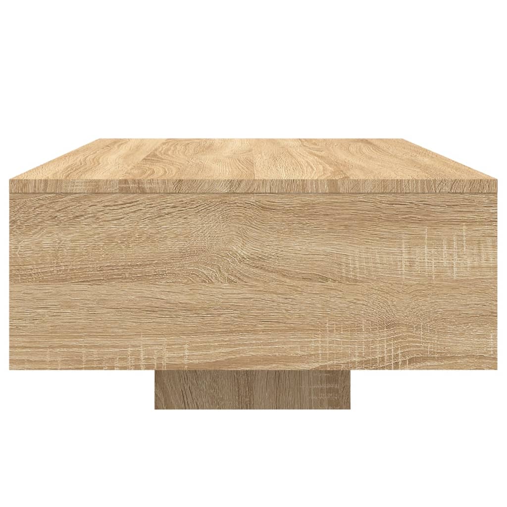 sonoma tölgy színű dohányzóasztal LED-lámpákkal 85 x 55 x 31 cm