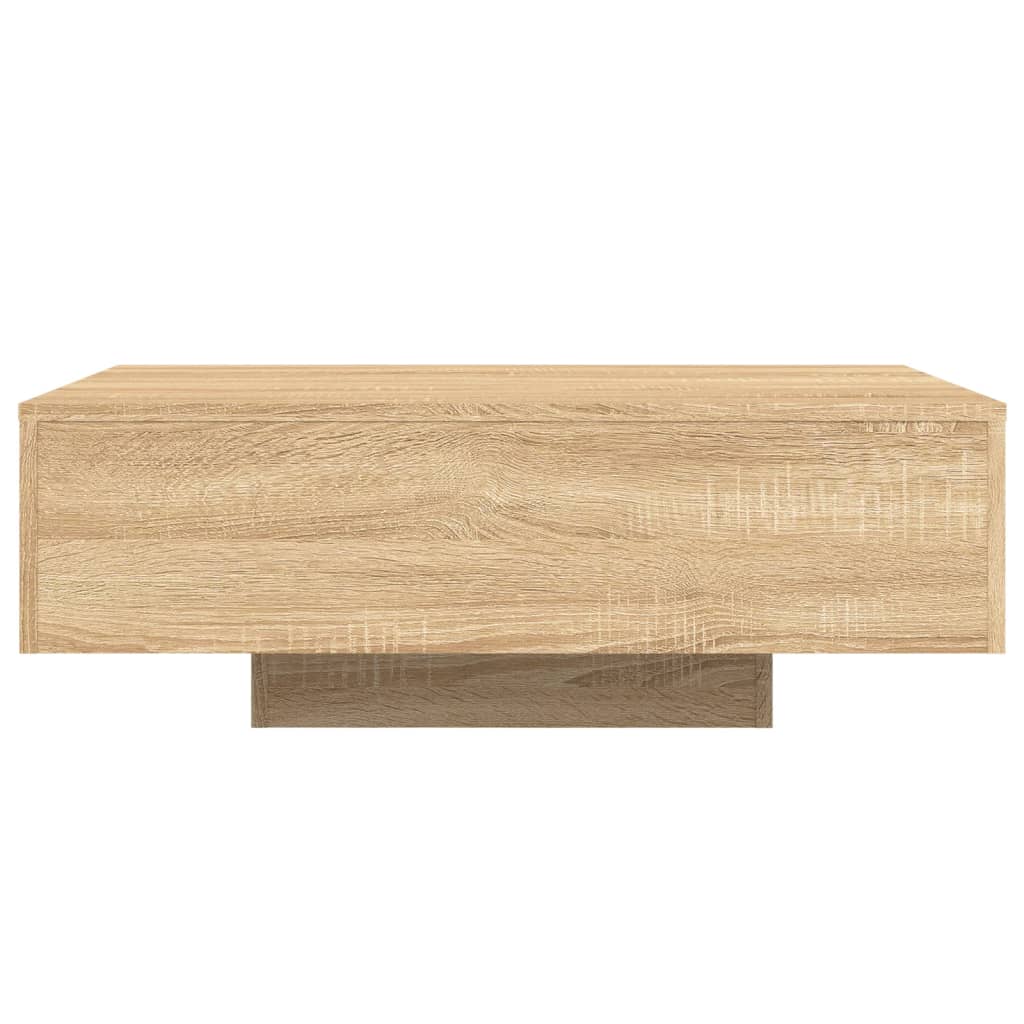sonoma tölgy színű dohányzóasztal LED-lámpákkal 85 x 55 x 31 cm