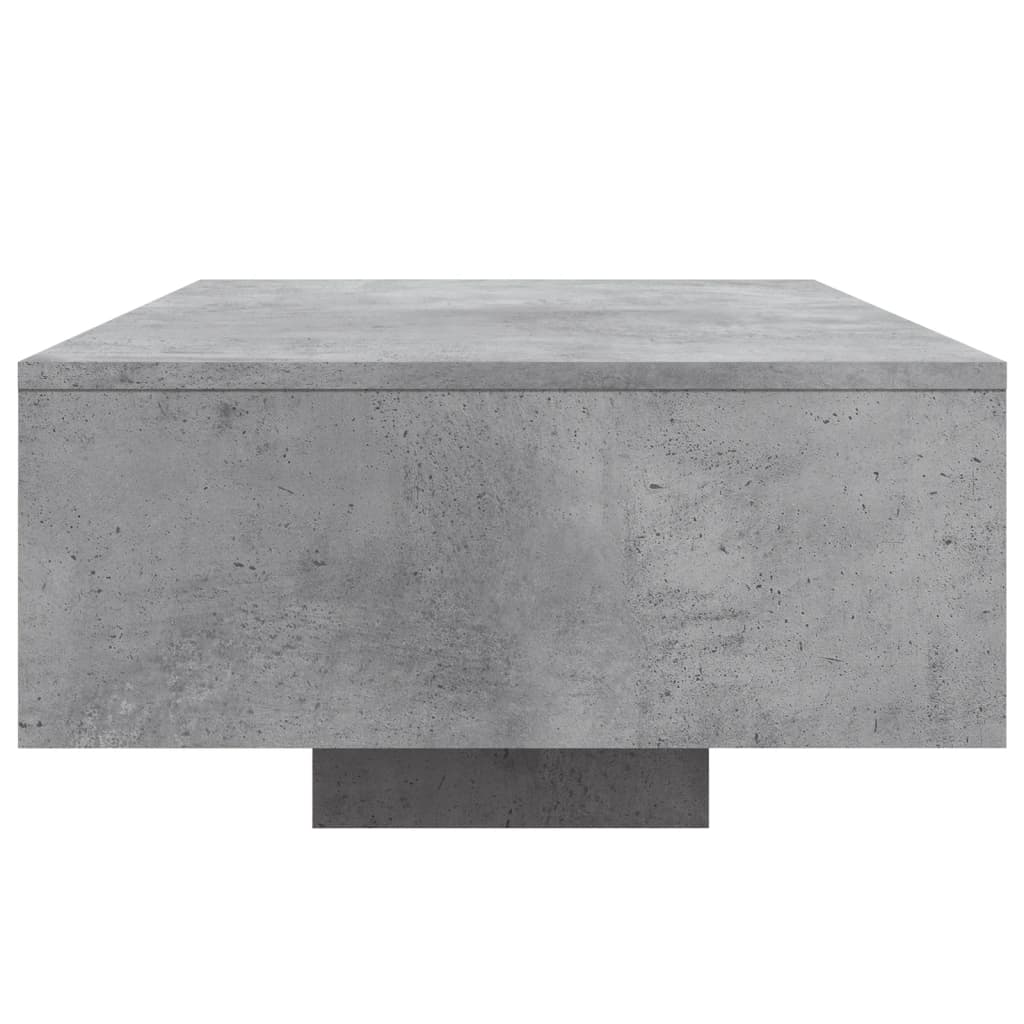betonszürke dohányzóasztal LED-lámpákkal 85 x 55 x 31 cm