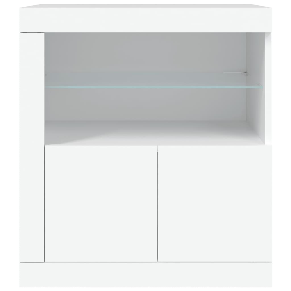 fehér tálalószekrény LED-világítással 60,5 x 37 x 67 cm