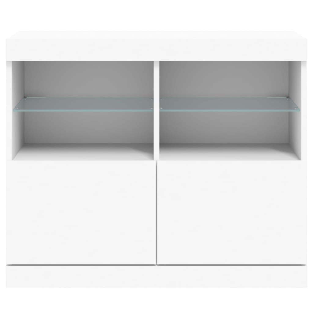 fehér tálalószekrény LED-világítással 81 x 37 x 67 cm