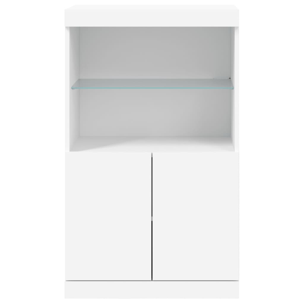 fehér tálalószekrény LED-világítással 60,5 x 37 x 100 cm