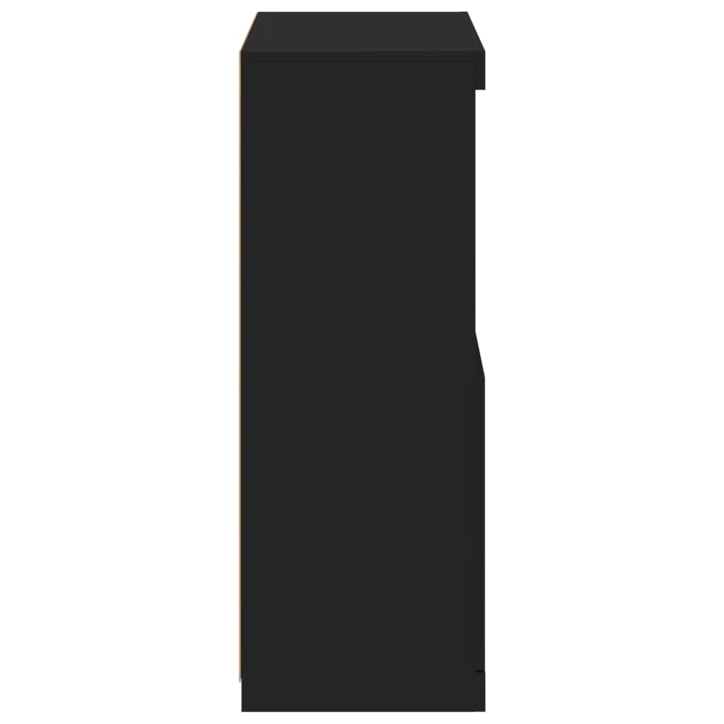 fekete tálalószekrény LED-világítással 60,5 x 37 x 100 cm