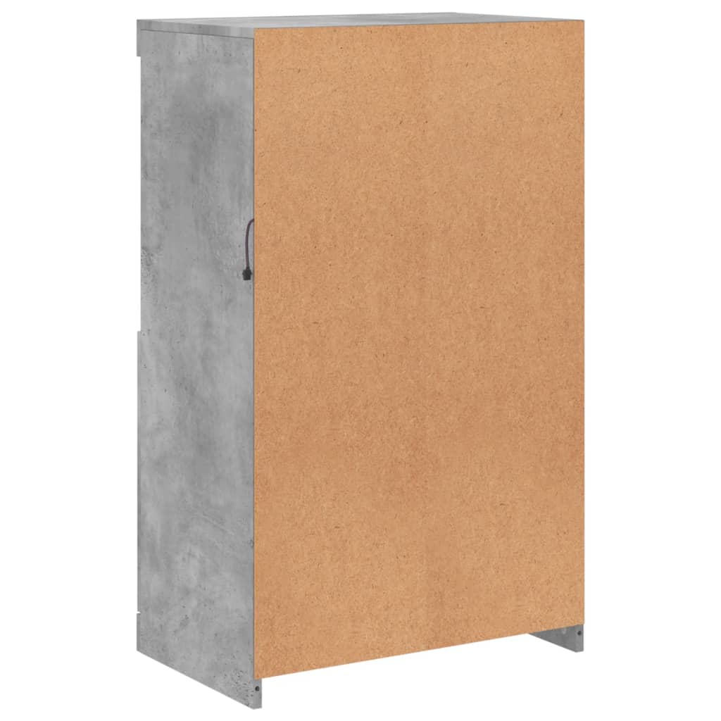 betonszürke tálalószekrény LED-világítással 60,5 x 37 x 100 cm