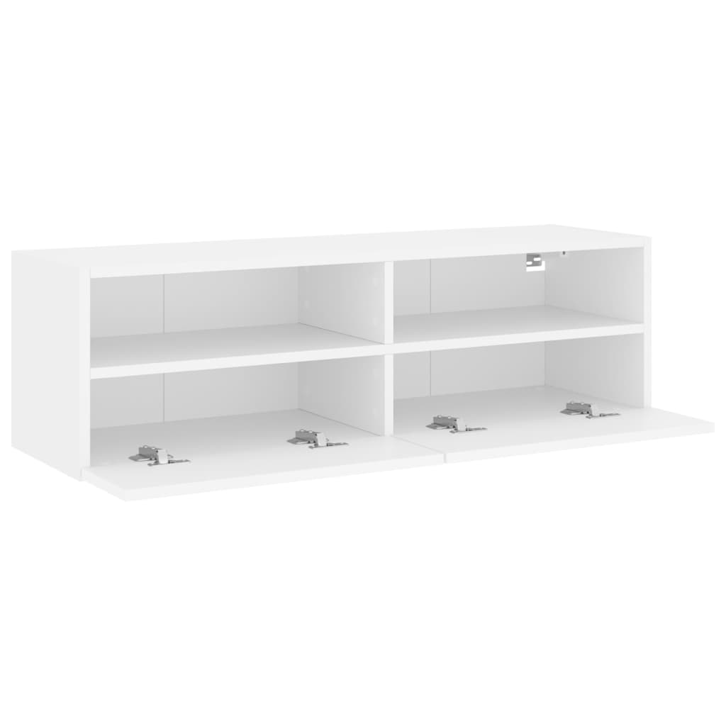 fehér szerelt fa fali TV-szekrény 100 x 30 x 30 cm