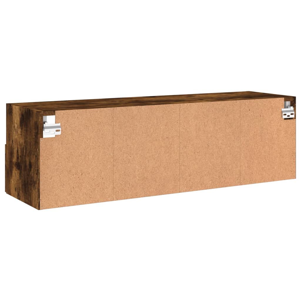 füstös tölgy színű szerelt fa fali TV-szekrény 100 x 30 x 30 cm