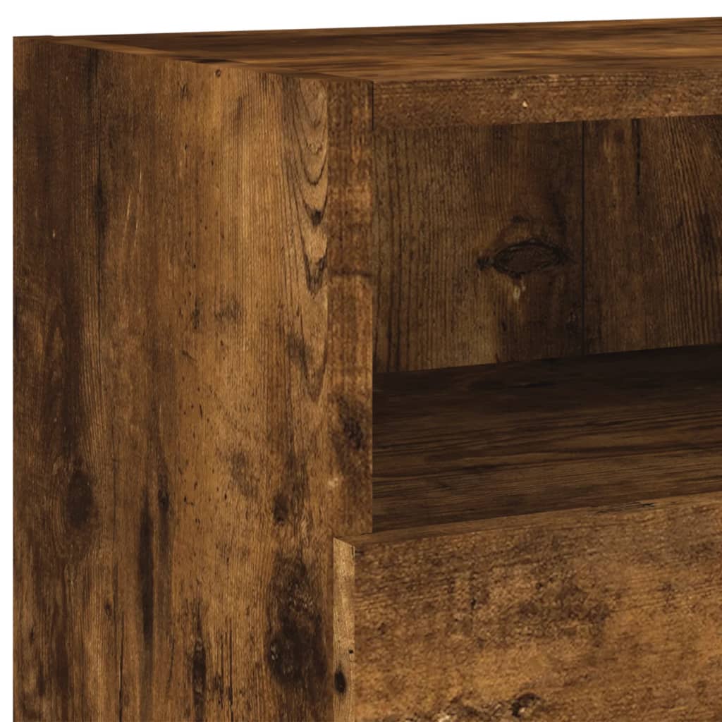 füstös tölgy színű szerelt fa fali TV-szekrény 100 x 30 x 30 cm