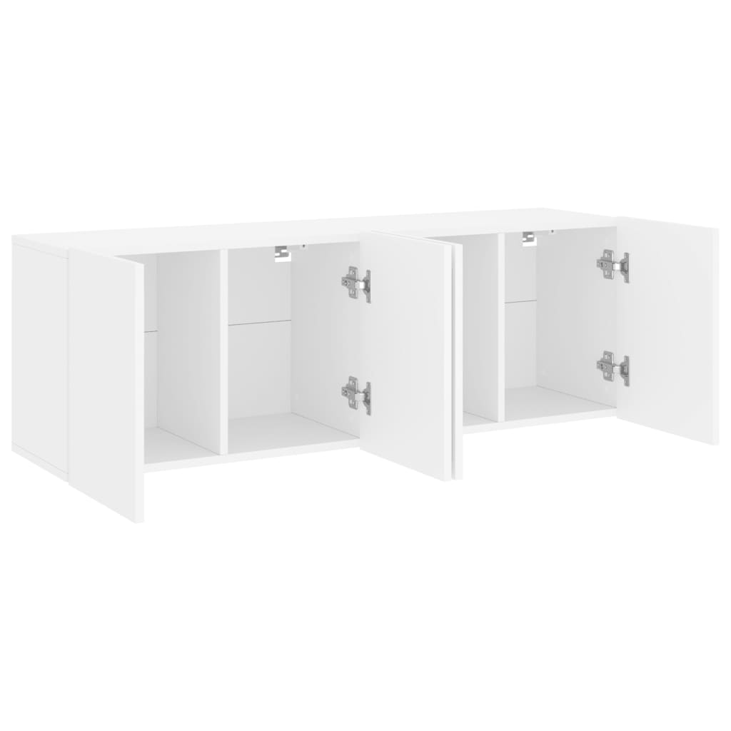 2 db fehér falra szerelhető TV-szekrény 60 x 30 x 41 cm
