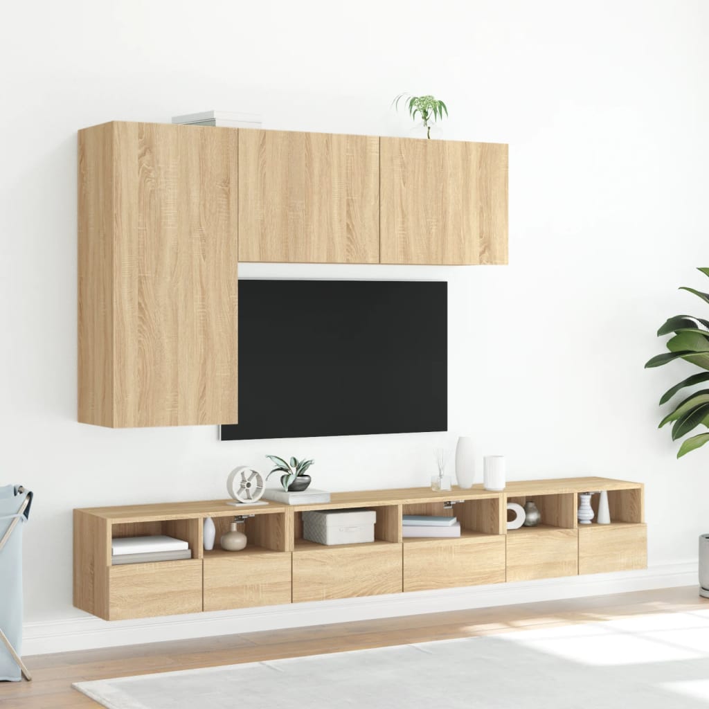 sonoma tölgy színű fali TV-szekrény 100 x 30 x 41 cm