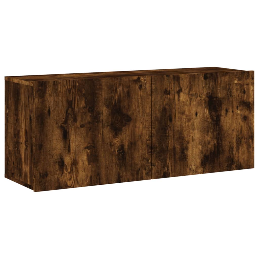 füstös tölgy színű falra szerelhető TV-szekrény 100x30x41 cm