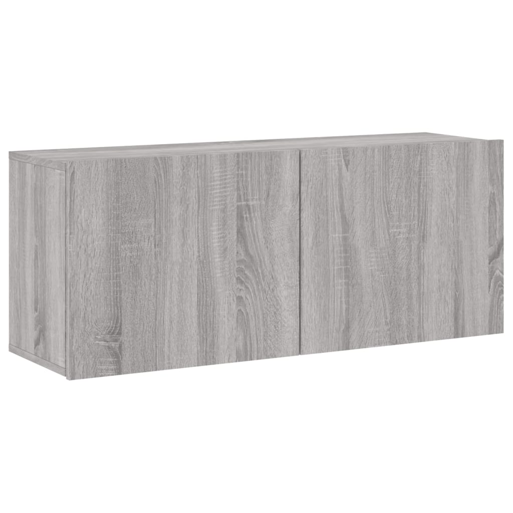 szürke sonoma színű falra szerelhető TV-szekrény 100x30x41 cm