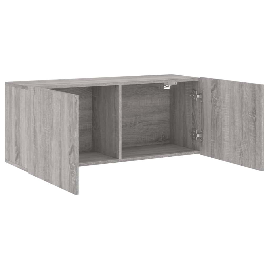 szürke sonoma színű falra szerelhető TV-szekrény 100x30x41 cm