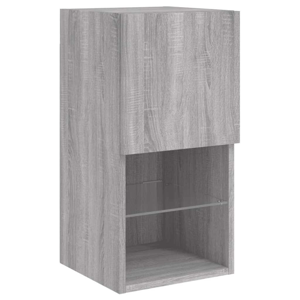 szürke sonoma TV-szekrény LED-lámpákkal 30,5 x 30 x 60 cm
