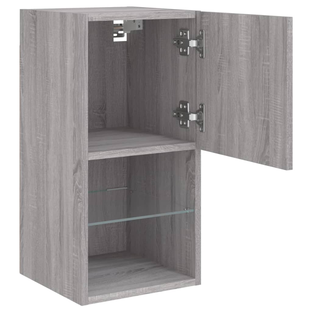szürke sonoma TV-szekrény LED-lámpákkal 30,5 x 30 x 60 cm