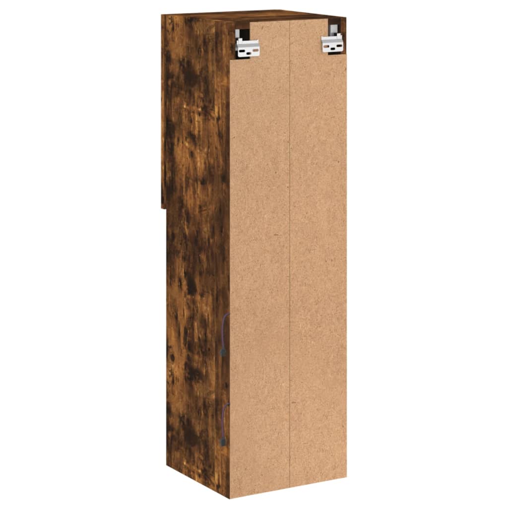 füstös tölgy színű TV-szekrény LED-lámpákkal 30,5 x 30 x 102 cm
