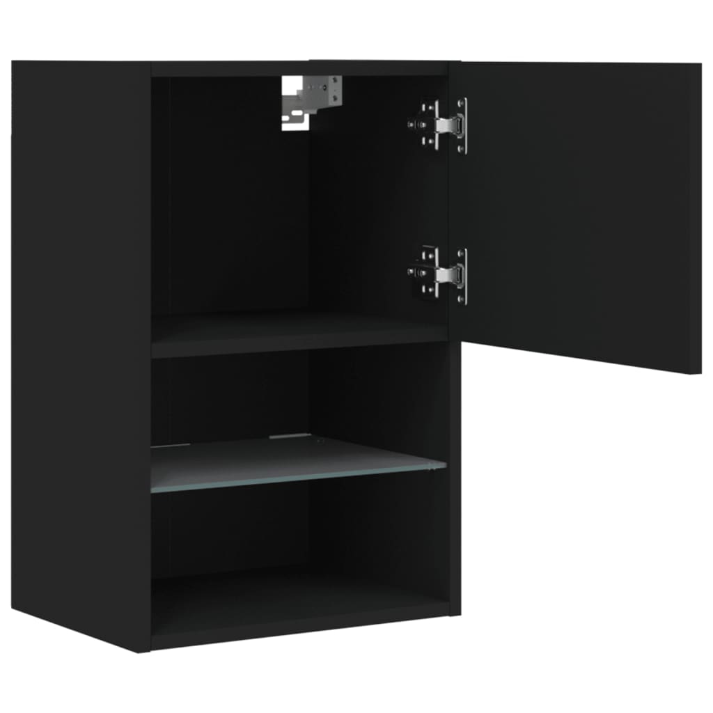 2 db fekete TV-szekrény LED-világítással 40,5 x 30 x 60 cm
