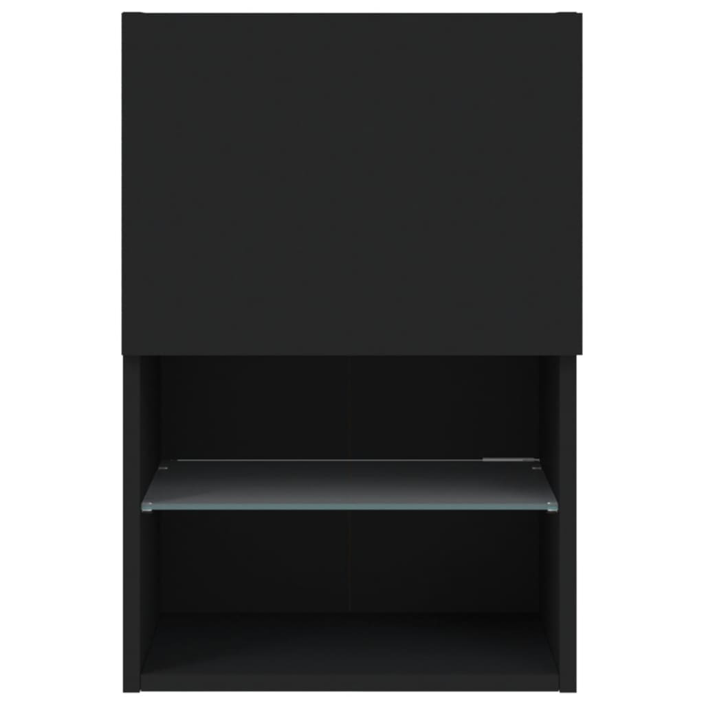 2 db fekete TV-szekrény LED-világítással 40,5 x 30 x 60 cm
