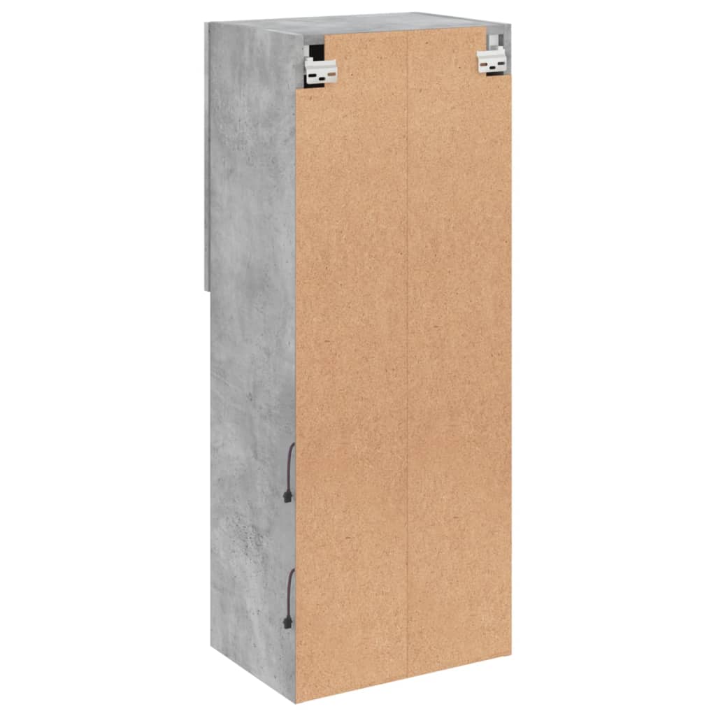 betonszürke TV-szekrény LED lámpákkal 40,5 x 30 x 102 cm
