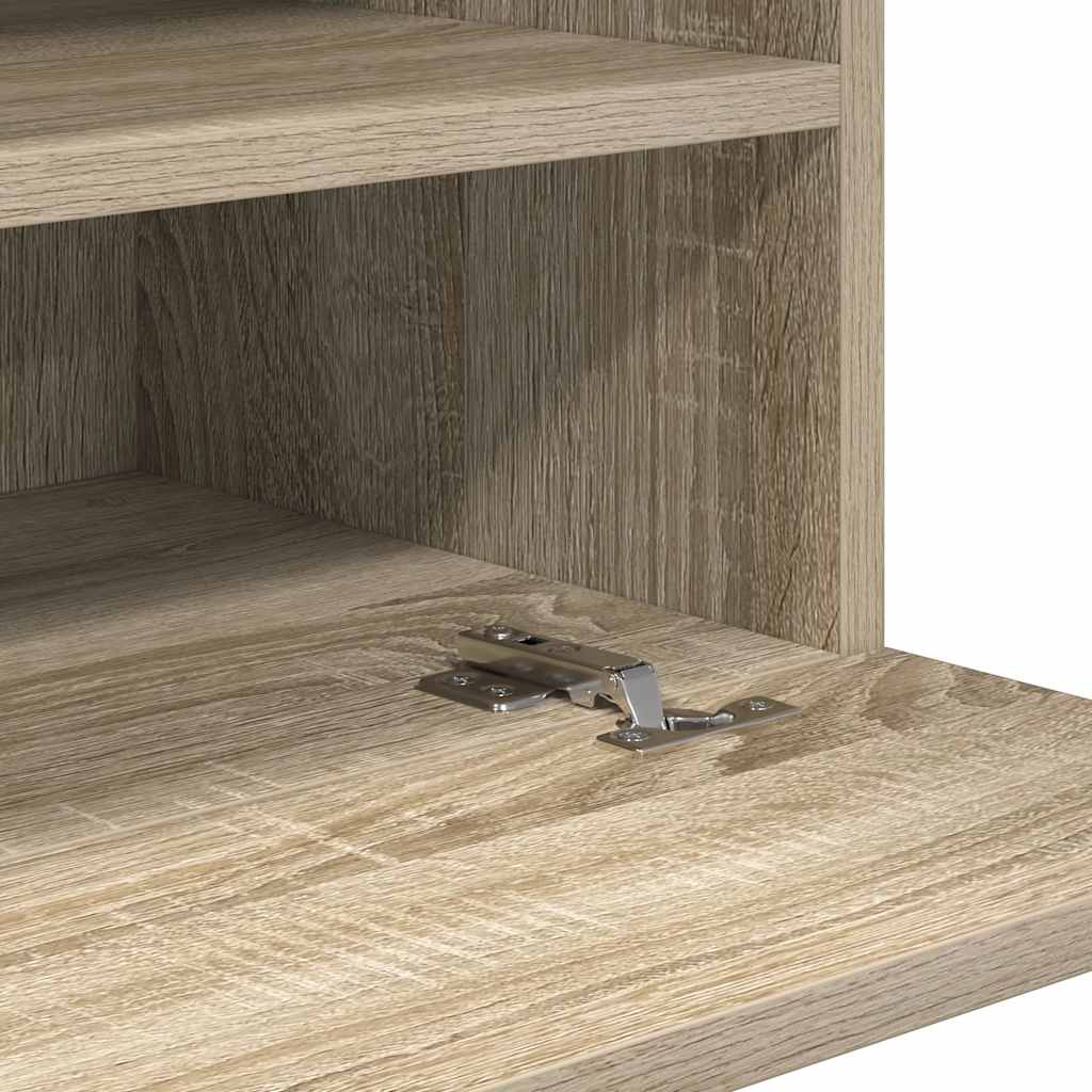 2 db sonoma tölgy színű fali szekrények LED világítással TV-hez 40x30x60,5 cm