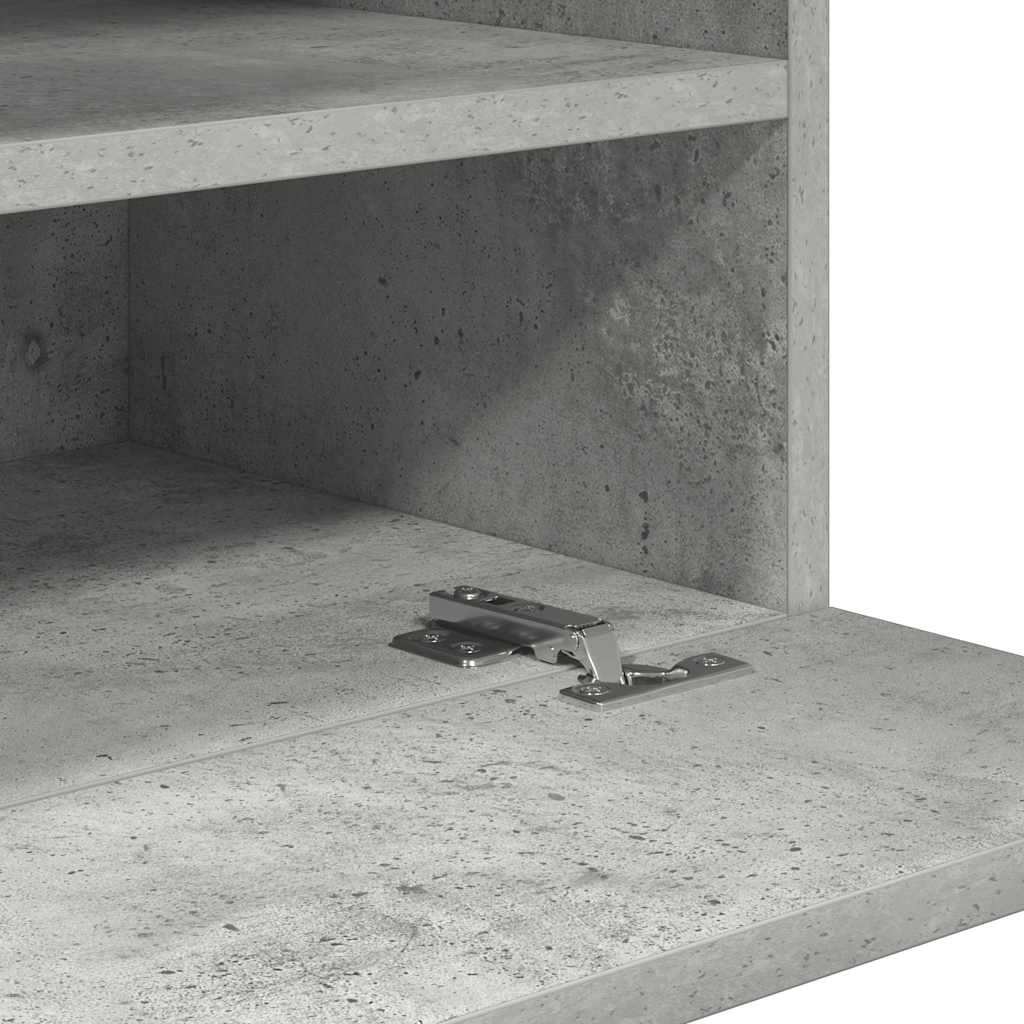 2 db betonszürke fali szekrények LED világítással TV-hez 40x30x60,5 cm