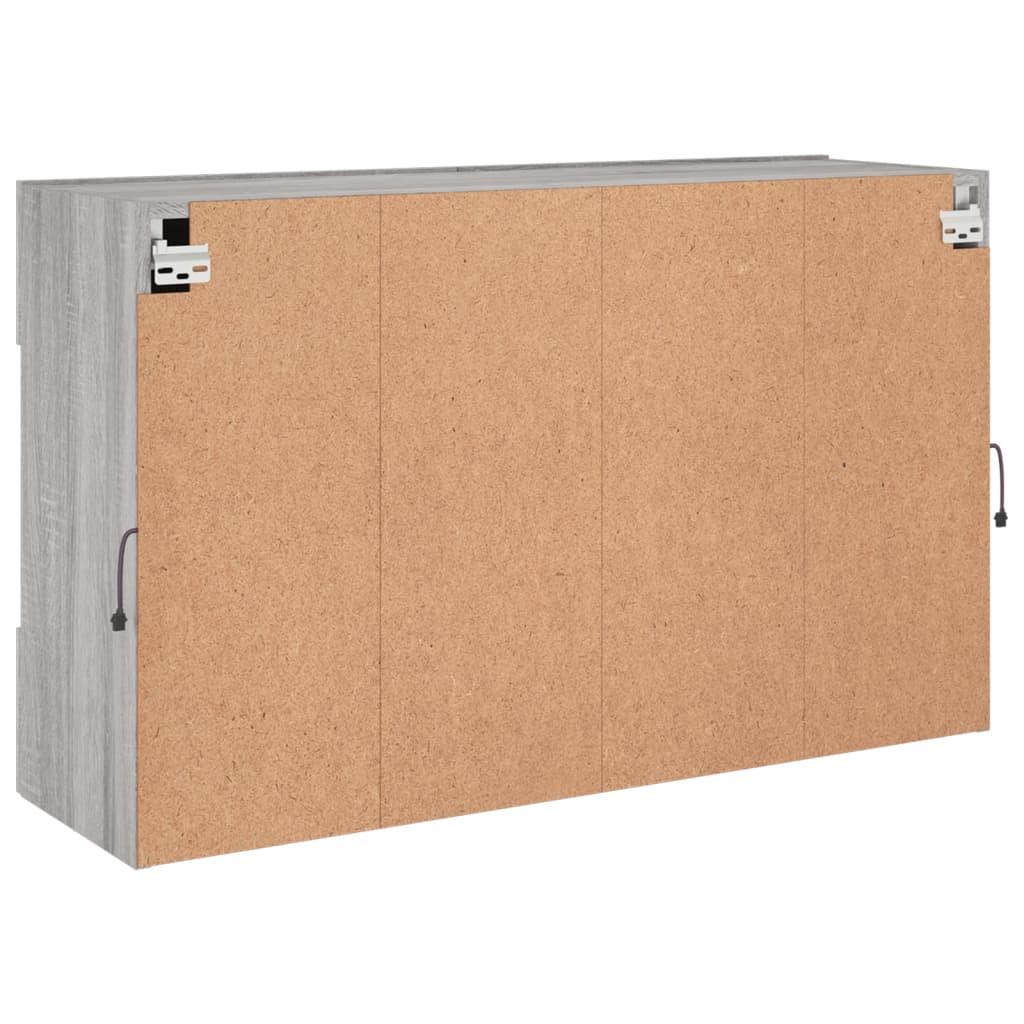 szürke sonoma színű fali TV-szekrény LED-ekkel 98,5x30x60,5 cm