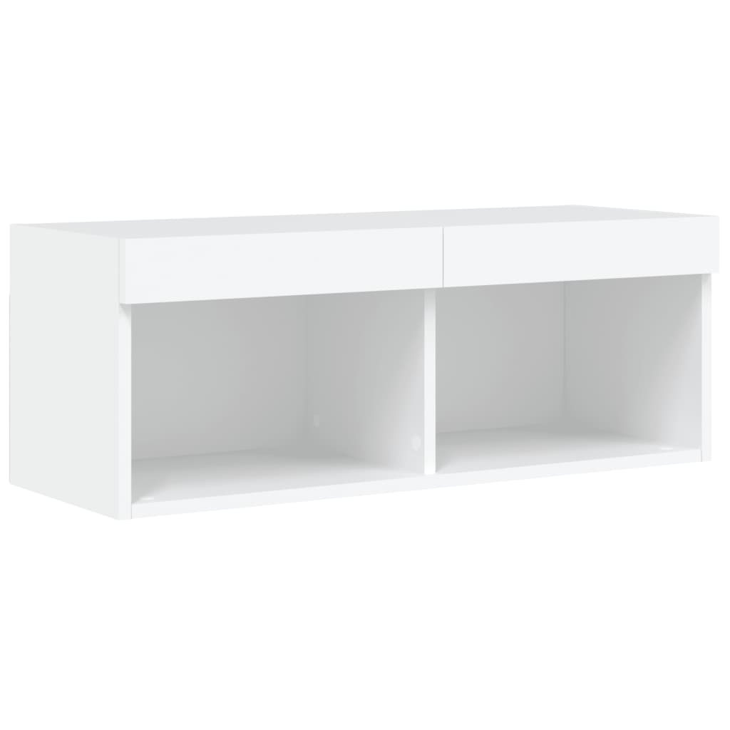 fehér TV-szekrény LED-világítással 80 x 30 x 30 cm