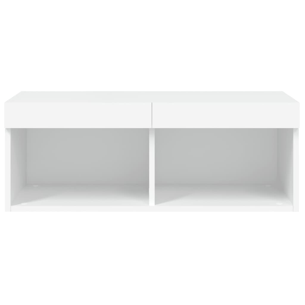fehér TV-szekrény LED-világítással 80 x 30 x 30 cm