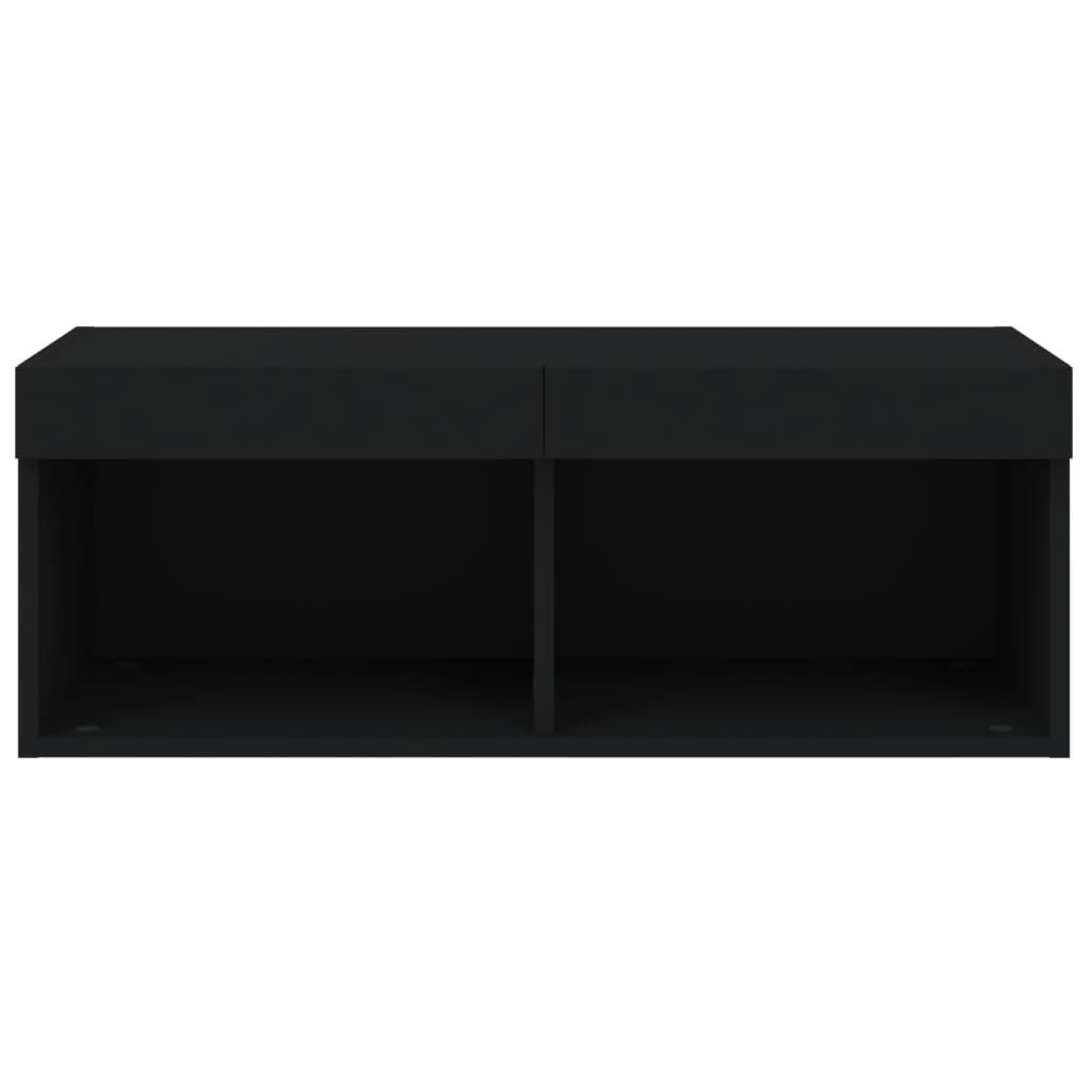 fekete TV-szekrény LED-világítással 80 x 30 x 30 cm
