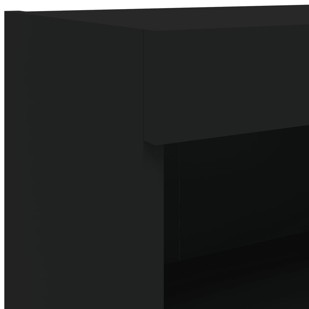 fekete TV-szekrény LED-világítással 80 x 30 x 30 cm