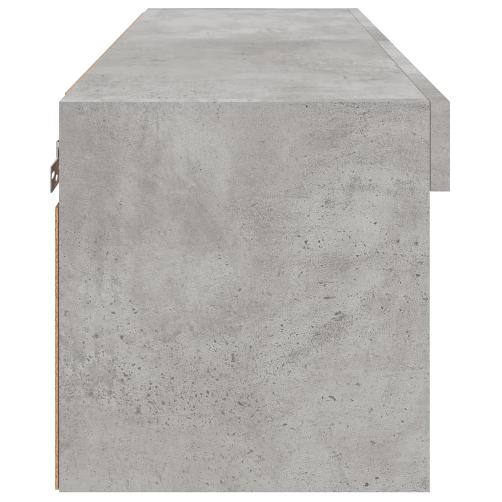 betonszürke TV-szekrény LED-világítással 80 x 30 x 30 cm