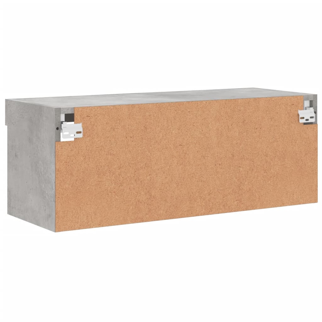 betonszürke TV-szekrény LED-világítással 80 x 30 x 30 cm