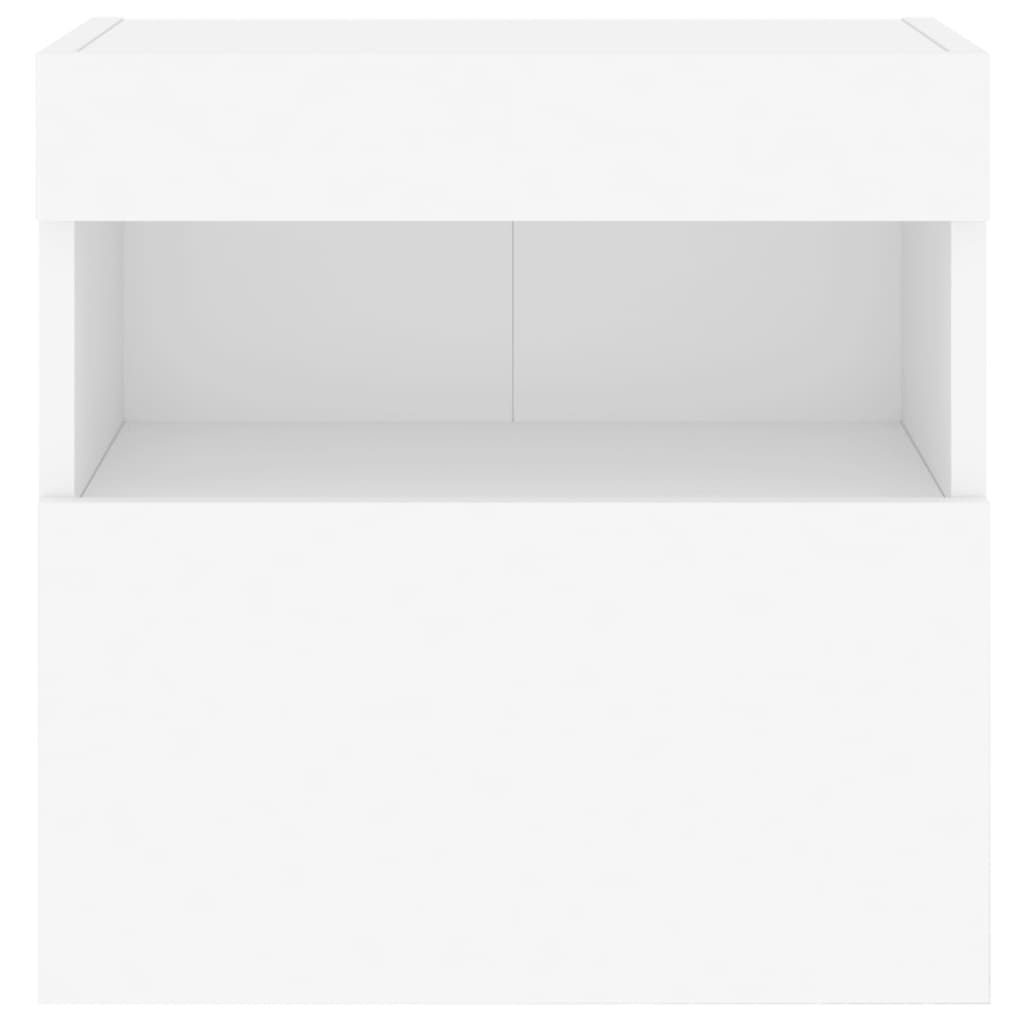fehér falra szerelhető TV-szekrény LED-lámpákkal 40x30x40 cm