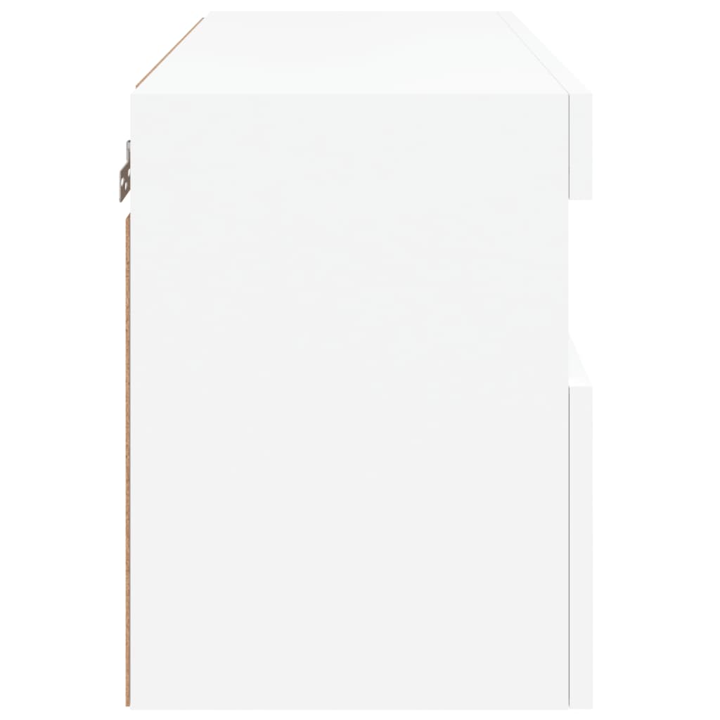 fehér falra szerelhető TV-szekrény LED-lámpákkal 60x30x40 cm