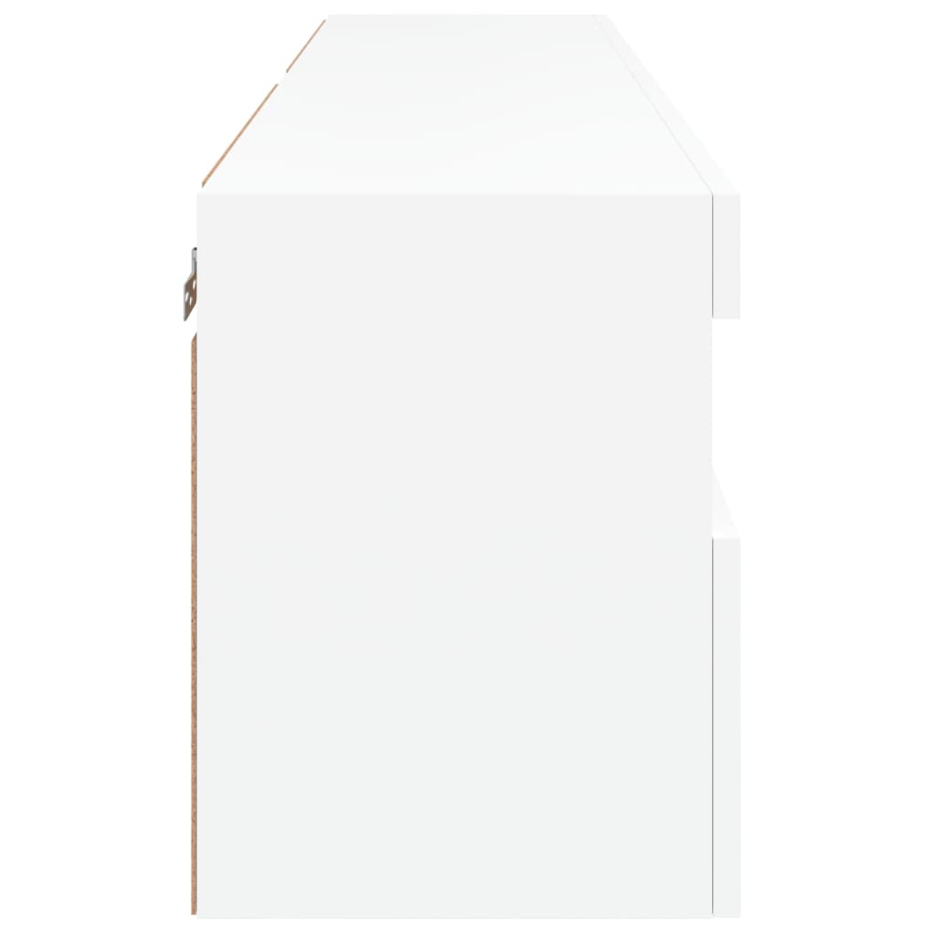 2 db fehér falra szerelhető TV-szekrény LED-ekkel 60x30x40 cm