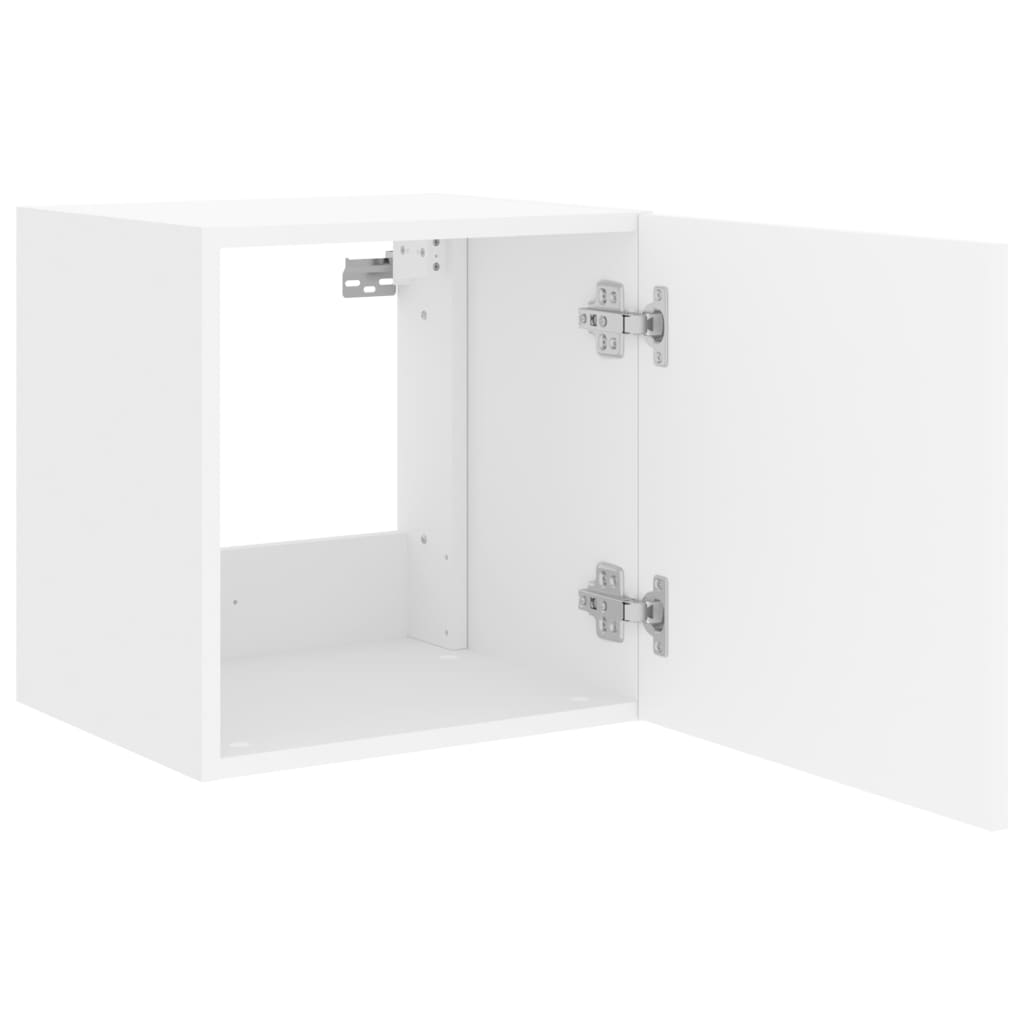 2 db fehér falra szerelhető TV-szekrény LED-ekkel 40,5x35x40 cm
